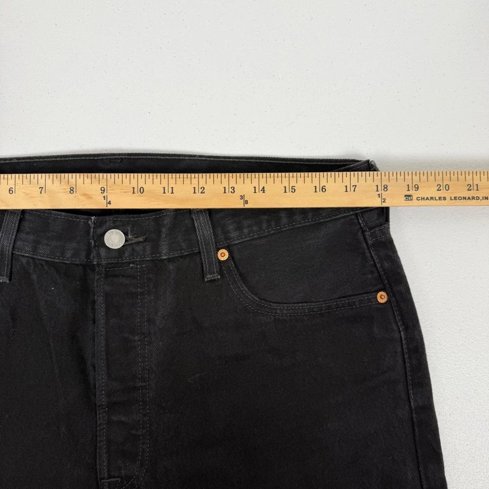 Vtg Levis 501 Original Fit Mens Black Straight Leg Button‎ Fly Jeans W36 L36